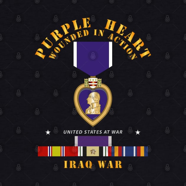 Purple Heart - WIA w IRAQ SVC w Purple Heart Ribbon by twix123844